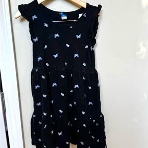 Old navy black butterfly flutter sleeve dress size 6/6x EUC